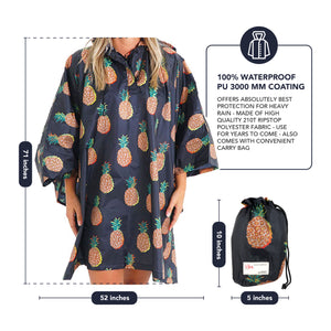 Rain Poncho - Pineapple