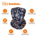 Bandana Face Mask - Black Paisley Skulls