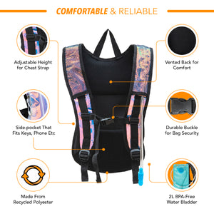 Hydration Backpack - Gold & Pink Iridescent Holographic